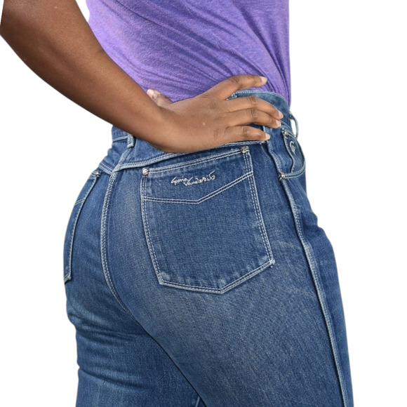 Vintage Gloria Vanderbilt Jean High Waist Straight Blue 80s Murjani Signature 27 - Picture 1 of 16